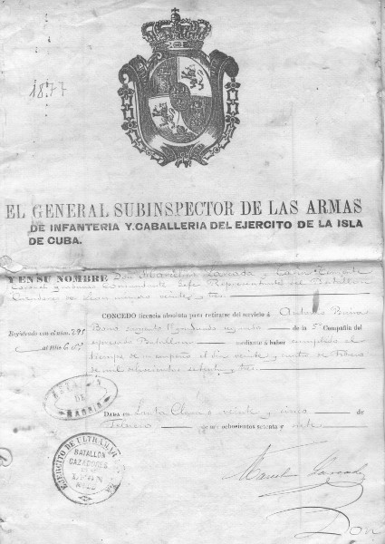 Documento de retiro de servicio de Antonio Buira Bría