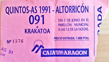 Entrada de las fiestas de Quintos de Altorricón 1991
