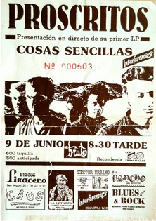 Entrada del concierto de presentación del primer LP (Zaragoza, 1989)