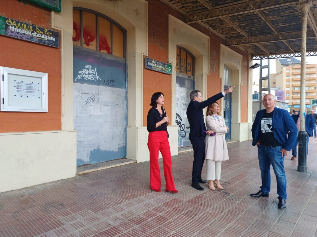 MAYO 2023 Visita de la Ministra Raquel Jiménez a la estación de Adif en Binéfar