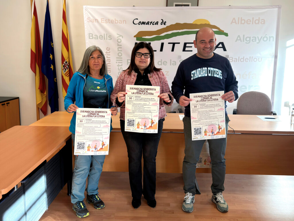 Ester García (Club Litera Montaña), Susana Ramón (vicepresidenta del C.C de La Litera) y Ricardo de la Fuente (Técnico de Cultura, Juventud, Deporte y Patrimonio).